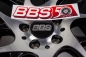 Preview: BBS Aufkleber groß (50x210 mm) rot weiß Auto Tuning Optik Styling 50 Jahre BBS