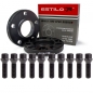 Preview: Estilo-R Alu Schwarz Spurverbreiterungs-Set mit Radschrauben und ABE für BMW 40mm pro Achse LK 112/5 ZBD 66,5 eloxiert