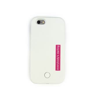 LED Selfie Hülle für iPhone 6 6s | Protection Case mit SOS Licht | weiß white