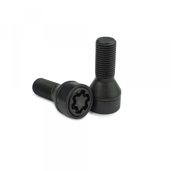 Felgenschloss Sicustar schwarz - M12x1,5 - Kegel 60° einteilig - L: 31 mm - SW 17