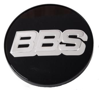 1 x BBS Nabendeckel 76,5mm  schwarz / silber  0924658