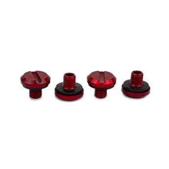 4x Ventil- STAUBKAPPE für verstecktes BBS RS II / RS 2 Ventil | rot  eloxiert