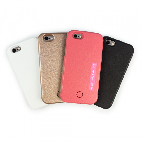 LED Selfie Hülle für iPhone 6 / 6s | Protection Case mit SOS Licht | rose gold