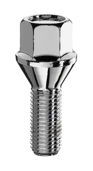 Preview: Felgenschloss Typ S M12x1,25 Längenauswahl Kegelbund 60° SW17/19 Silber