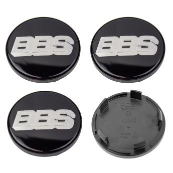 4 x BBS Nabendeckel 70,6mm  schwarz / silber  0924494  10023603