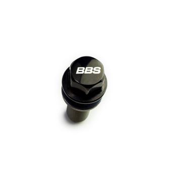 20x Original BBS Radschraube | M12 x 1,5 x 29mm Kegel 60° | Schwarz mit BBS Logo