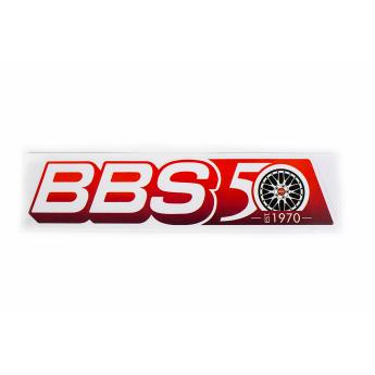 BBS Aufkleber groß (50x210 mm) rot weiß Auto Tuning Optik Styling 50 Jahre BBS