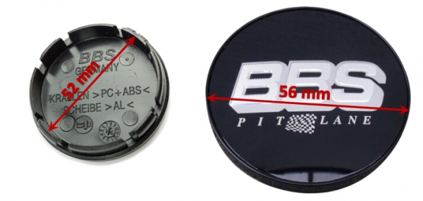Preview: 4 x Original BBS Nabendeckel 56mm | schwarz / silber | "Pit Lane" | 0924479