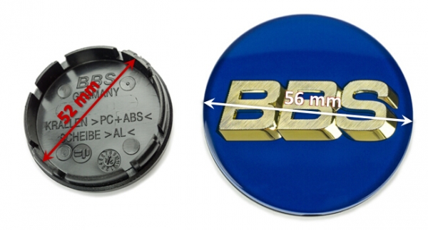 Preview: 1 x BBS Nabendeckel 56mm | blau / gold | "Forged Line" | 10018852 | 56.24.203