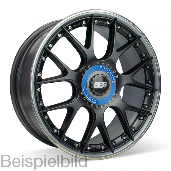 Preview: Zentralverschluss-Optik für BBS Felgen ZV-Mutter schwarz / ZV-Deckel blau