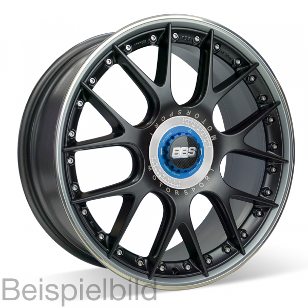 Preview: Zentralverschluss-Optik für BBS Felgen ZV-Mutter blau / ZV-Deckel silber