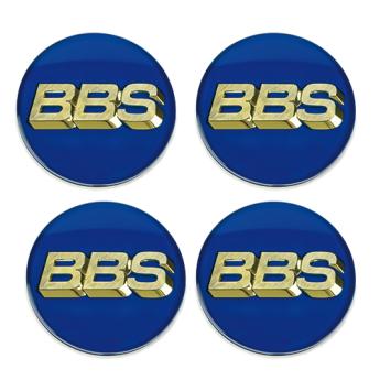 4 x BBS Nabendeckel 56mm | blau / gold | "Forged Line" | 10018852 | 56.24.203