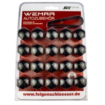 20 x Abdeckkappen für Schrauben und Muttern | Schlüsselweite 21 schwarz