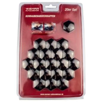 20 x Abdeckkappen für Schrauben und Muttern |  Schlüsselweite 21 titan chrom