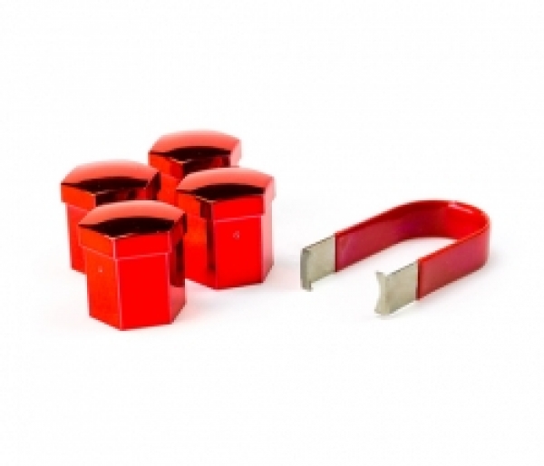 Preview: 20 x Abdeckkappen für Schrauben und Muttern |  Schlüsselweite 19 rot chrom