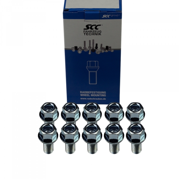 10 x Radschraube M12 x 1,5 x 21 mm Kugelbund R12 SW 17 verzinkt