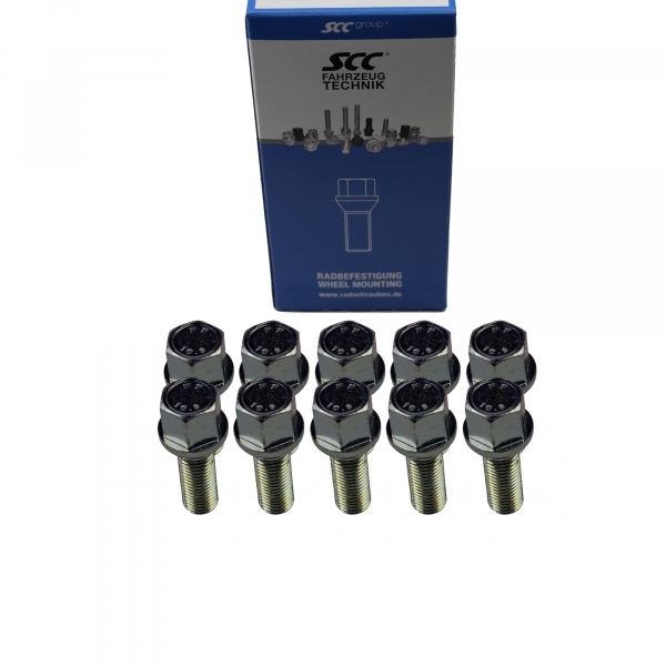 10 x Radschraube M12 x 1,5 x 30 mm Kugelbund R12 SW 17 verzinkt