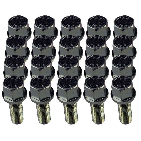 20 x Radschraube M12 x 1,5 x 26 mm Kugelbund R13 SW 17 verzinkt