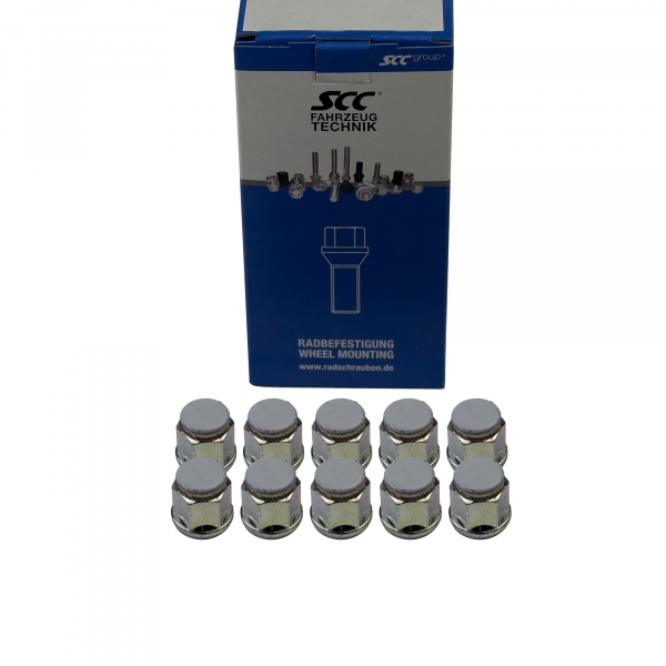 10 x Radschrauben M12 x 1,5 Kegelbund 60° SW 17 verzinkt 33mm