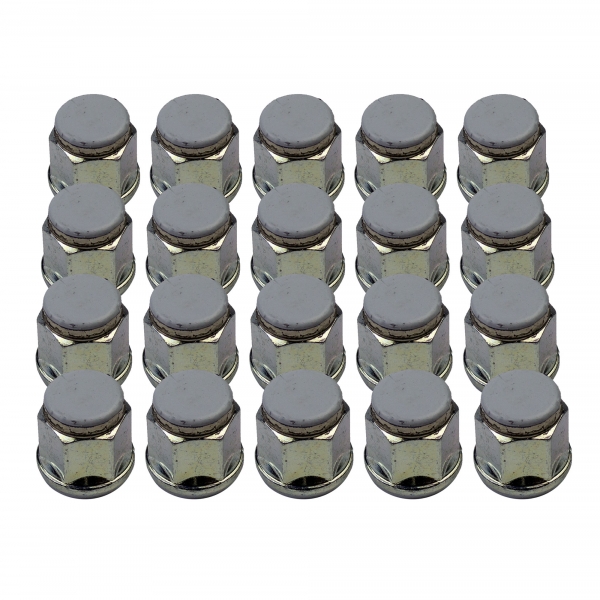 20 x verzinkt Radmutter M1/2" UNF Kegelbund 60° SW19 geschlossen m. Kappe