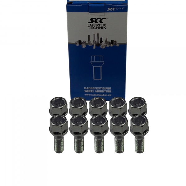 10 x Radschraube M14 x 1,5 x 27mm Kugelbund R13 SW 17 verzinkt