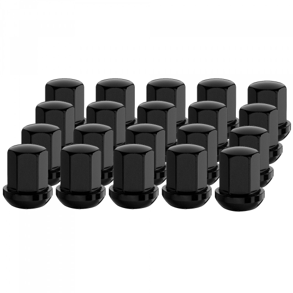 20 x Radmutter geschlossen M14 x 1,5 Kugelbund R14 SW 19 verzinkt Höhe 32mm schwarz