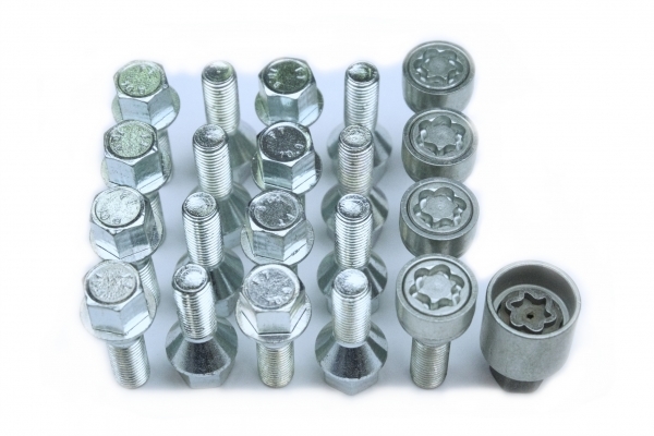 Felgenschloss & Radschrauben Set | M12x1,5 | 28mm | Kegel 60° | SW17