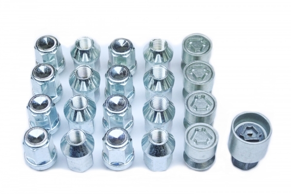 Felgenschloss & Radmuttern Set | M12x1,5 | Kegel 60° | SW19