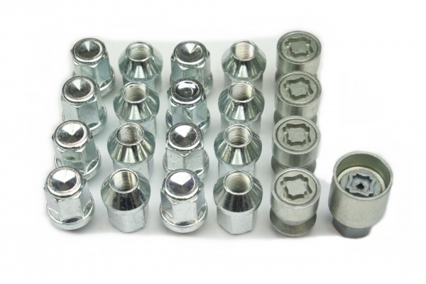 Felgenschloss & Radmuttern Set | M12x1,25 | Kegel 60° | SW19