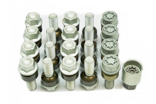 Felgenschloss & Radschrauben Set | M14x1,5 | 28mm | Kugel R14 (2-teilig) | SW19