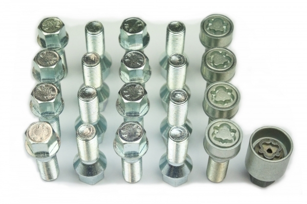 Felgenschloss & Radschrauben Set | M14x1,5 | 30mm | Kegel 60° | SW17