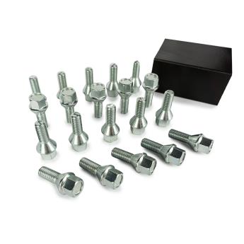 Felgenschloss Typ S M12x1,25 Längenauswahl Kegelbund 60° SW17/19 Silber