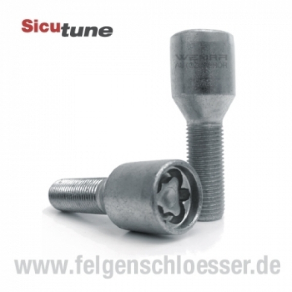 Sicutune Felgenschloss | M14x1,25 | Länge: 30mm | Kegel 60° | SW 17/19