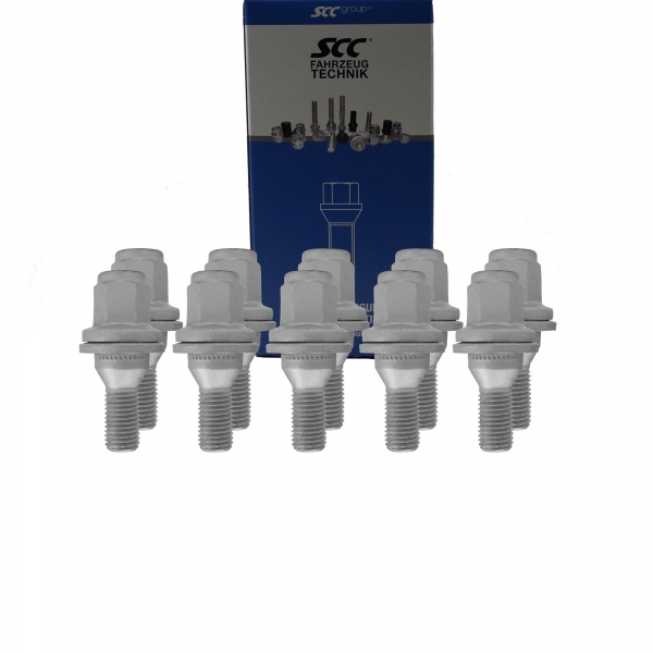 10 x Radschraube M12 x 1,5 x 33mm Flachbund 2-teilig SW 17 geomet