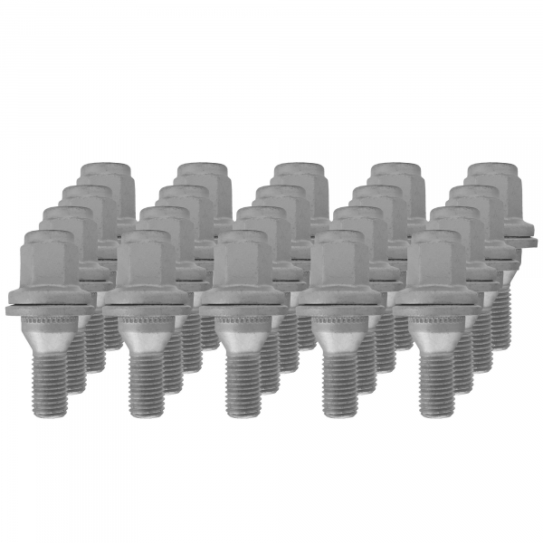 20 x Radschraube M12 x 1,5 x 33mm Flachbund 2-teilig SW 17 geomet