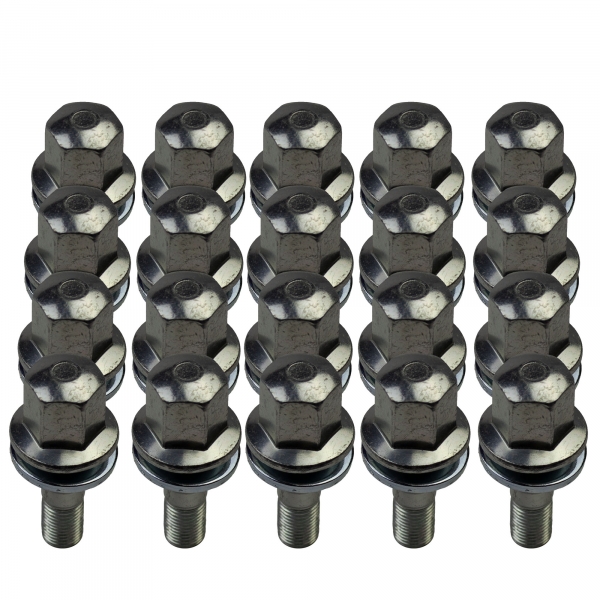 20 x Radschraube M12 x 1,25 x 36mm Flachbund 2-teilig SW 19 verzinkt