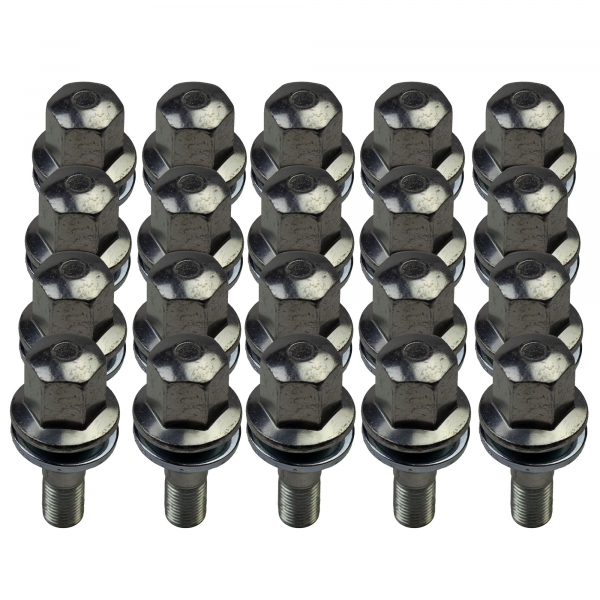 20 x Radschraube M14 x 1,5 x 27mm Kugelbund R13 2-teilig SW 17 verzinkt