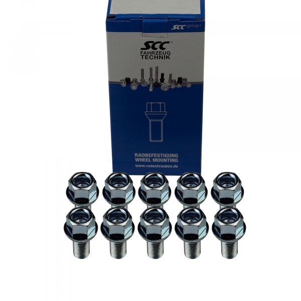 10 x Radschraube M14 x 1,5 x 27mm Kugelbund R14 SW 17 verzinkt