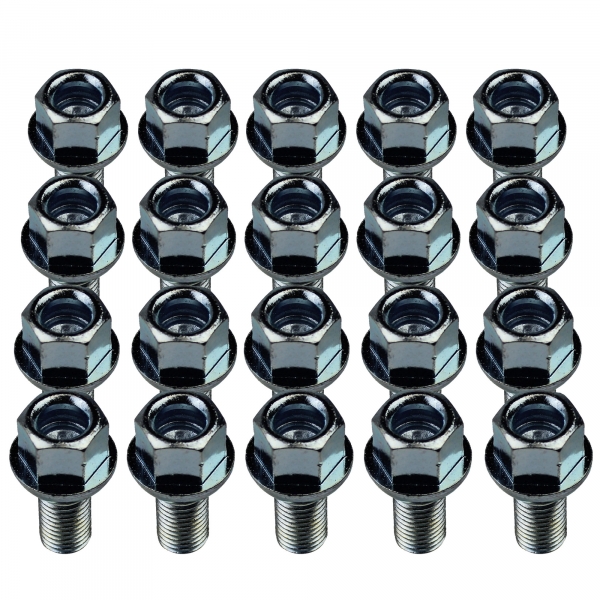 20 x Radschraube M14 x 1,5 x 27mm Kugelbund R14 SW 17 schwarz