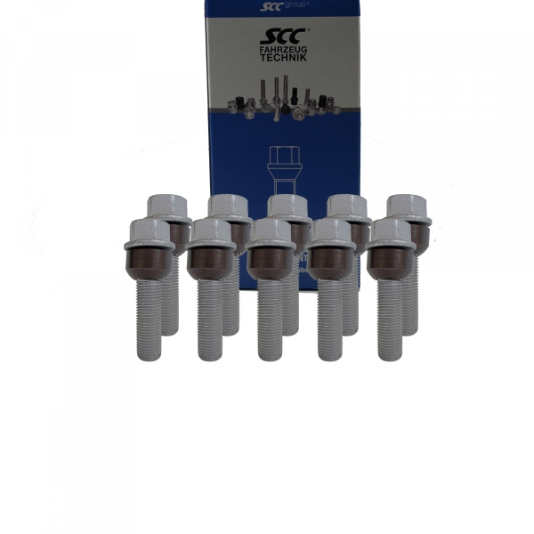 10 x Radschraube M14 x 1,5 x 34mm roter Kugelbund R14 2-teilig SW 19 geomet