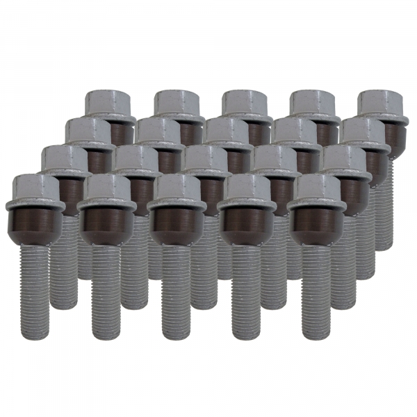 20 x Radschraube M14 x 1,5 x 30mm Kugelbund R14 2-teilig SW 19 geomet