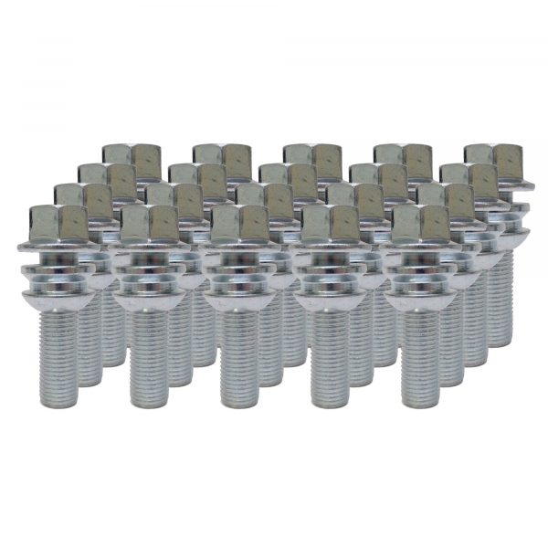 20 x Radschraube M14 x 1,5 x 35mm Kugelbund R14 2-teilig SW 17 verzinkt