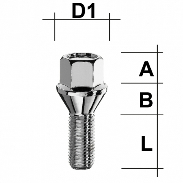 Schraube M14x1,5 Länge: 43mm - Kegel 60° - SW17 - 0923570