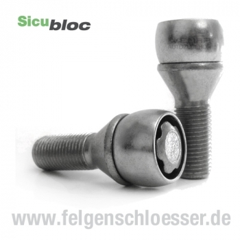 Sicubloc Felgenschloss | M12x1,5 | Länge: 22mm | Kegel 60° | SW 17