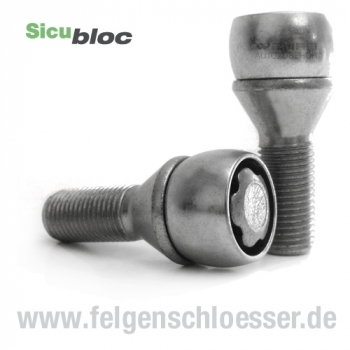 Sicubloc Felgenschloss | M14x1,5 | Länge: 25mm | Kegel 60° | SW 17