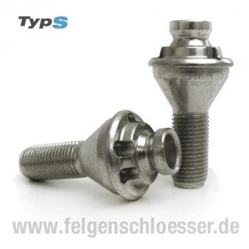 Typ S Felgenschloss | M12x1,25 | Länge: 25mm | Kegel 60° | SW 17/19