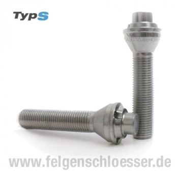 Typ S Felgenschloss | M14x1,5 | Länge: 19mm | Kegel 60° | SW 17/19