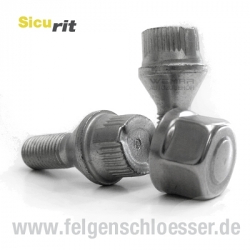 Sicurit Felgenschloss | M12x1,5 | Länge: 30mm | Kegel 60° | SW 17