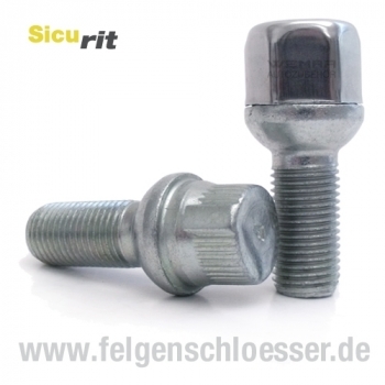 Sicurit Felgenschloss | M14x1,5 | Länge: 29mm | Kugel R13 | SW 17