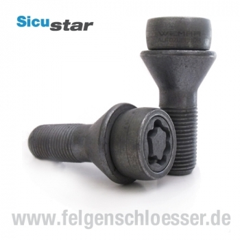 Sicustar Felgenschloss | M16x1,5 | Länge: 31mm | Kegel 60° | SW 17